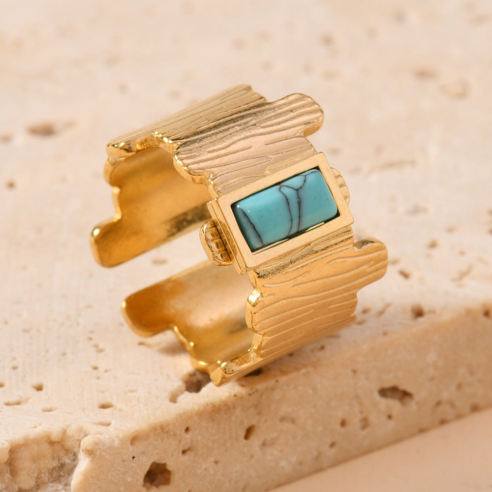 Wholesale Blue turquoise open ring